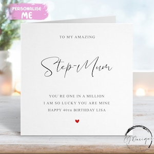Carte d'anniversaire personnalisée belle-mère, Vous êtes une sur un million - Coeur rouge N'IMPORTE QUEL TEXTE /ÂGE 30e 40e 50e 60e 70e 80e 90e