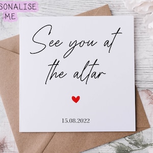 Carte personnalisée « Rendez-vous à l'autel » Carte de mariage pour le marié, carte pour la mariée, pour ma femme, pour mon mari