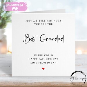Biglietto personalizzato per la festa del papà del nonno, solo un piccolo promemoria che sei il migliore. QUALSIASI TESTO Biglietto piccolo o grande