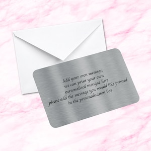 Personnalisez votre propre carte souvenir sentimental carte de portefeuille en métal cadeau fiancé, mari, femme, petit ami, petite amie cadeaux