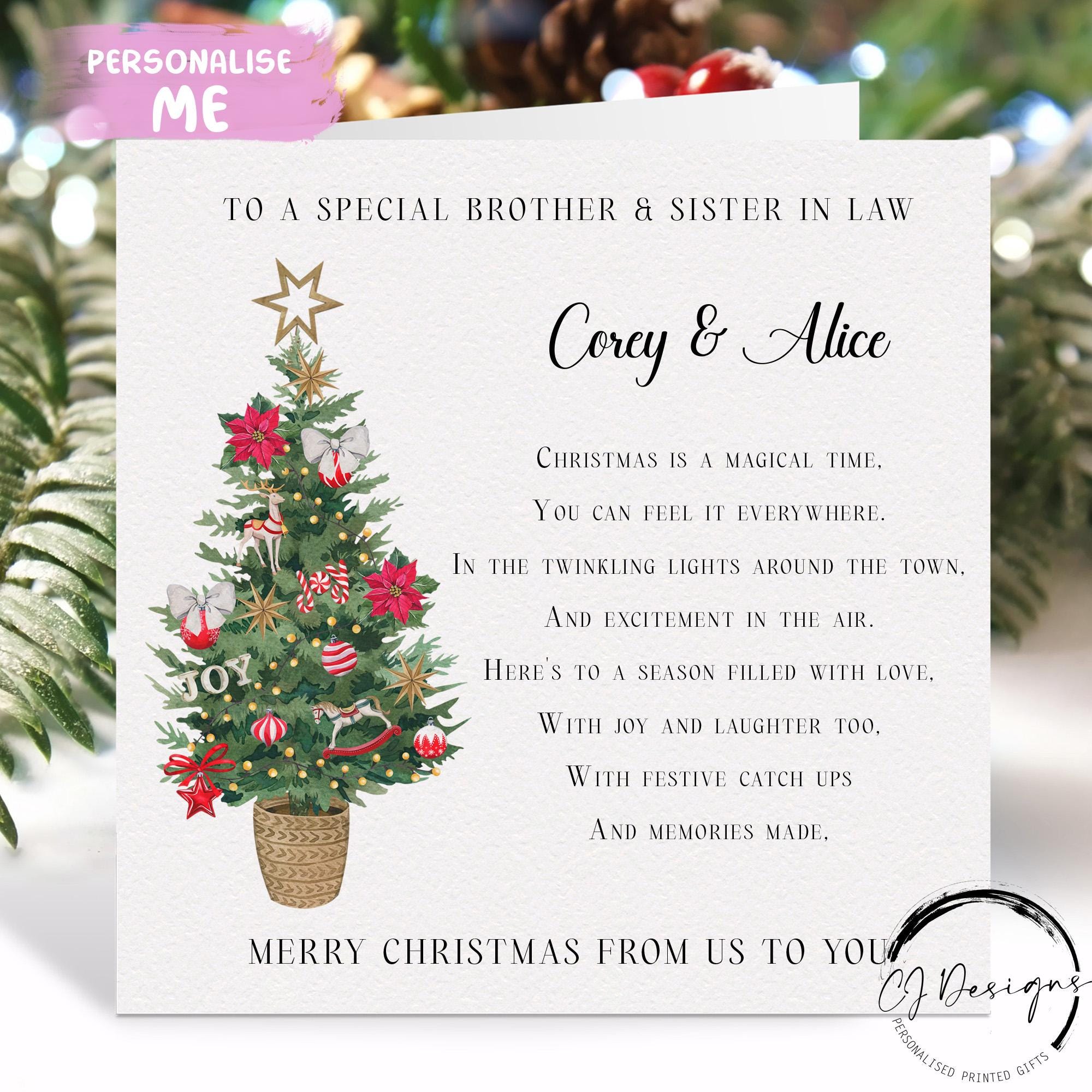 WHITE COTTON CARDS Weihnachtskarte Brother & Sister-in-Law – Handgefertigt, 16x16 Cm