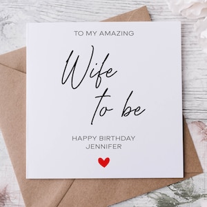 Carte d'anniversaire personnalisée pour ma future épouse, à ma future épouse incroyable, à mon fiancé, à ma femme