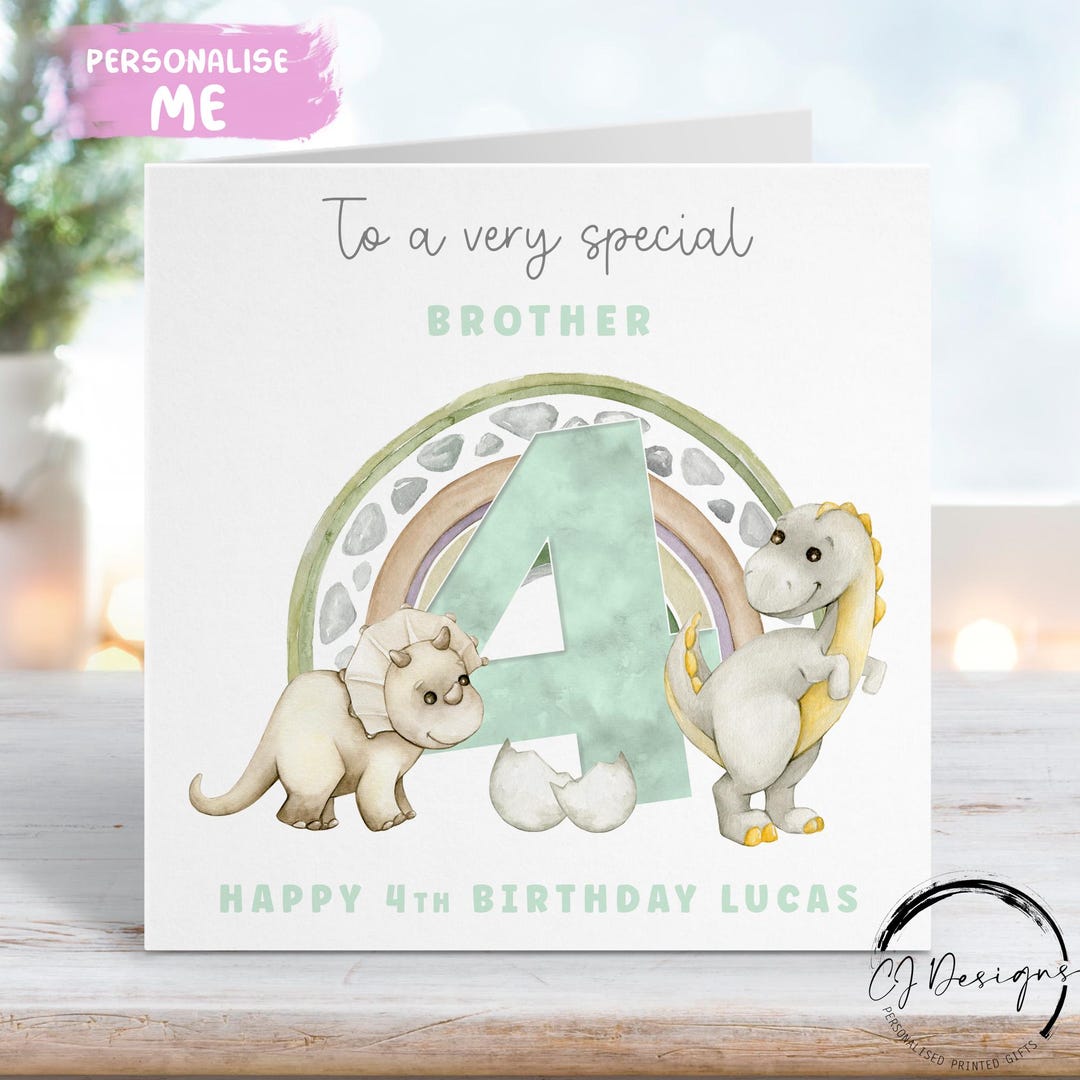 Biglietto Di Compleanno Fratello – Brothersaurus – Biglietto Di Compleanno Di Sorella O Fratellastro – Buon Compleanno Fratello Dinosauro 145mm – Divertente Biglietto Di Auguri Regalo - Foto 8