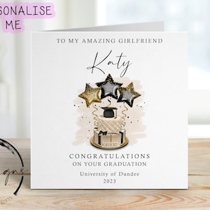 Biglietto di laurea personalizzato per fidanzata - con berretto e pergamena - nome e tessera universitaria - torta a tema oro/palloncini Amazing Partner