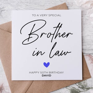 Carte d'anniversaire personnalisée beau-frère, membre de la famille spécial, joyeux anniversaire, carte d'âge pour lui 30, 40, 50, 60, 70, 80 ans, tout âge