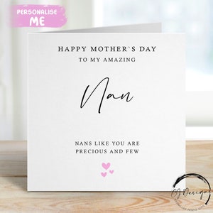 Nan Mothers Day Card - Precious & Few-citaat met enige tekst, wenskaart voor mij/ons