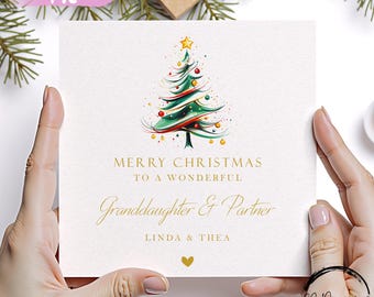 Tarjeta De Navidad Para Nieta, Tarjeta De Navidad Personalizada