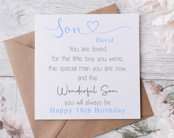 Son Birthday Card Special Son Birthday Card Birthday Gift Card Gift Card for Him Birthday Gifts for Him Birthday Card for Son 