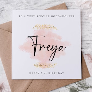 Personalisierte Patentochter Geburtstagskarte, spezieller Verwandter, alles Gute zum Geburtstag, Alterskarte für ihren 30., 40., 50., 60., 70., 80., jedes Alter