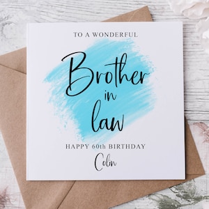 Carte d'anniversaire personnalisée beau-frère, membre de la famille spécial, joyeux anniversaire, carte d'âge pour lui 30, 40, 50, 60, 70, 80 ans, tout âge