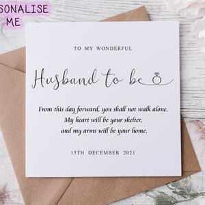 Personalisiert, um meinen Mann an unserem Hochzeitstag zu sein Hochzeitskarte für Bräutigam, Karte für Braut, für meine Frau, für meinen Mann