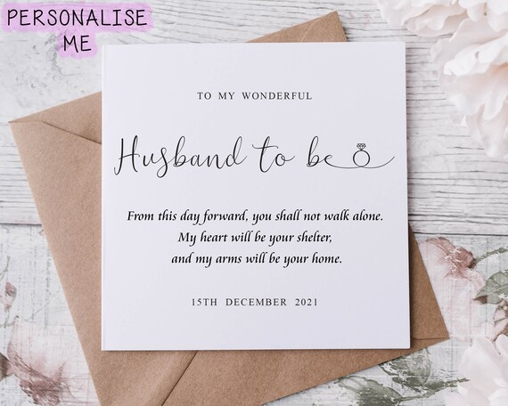 Hochzeitskarte Für Den Bräutigam – Persönliche Liebesbotschaft Von Der Braut, 12,7 X 17,8 Cm, Mit Umschlag