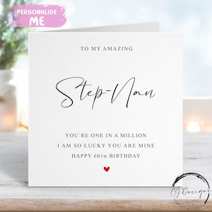 Carte d'anniversaire personnalisée de belle-mère, Vous êtes un sur un million - Cœur rouge N'IMPORTE QUEL TEXTE/ÂGE 50e 60e 65e 70e 75e 80e 90e 100e