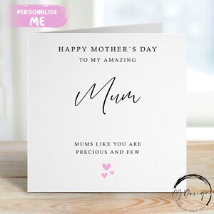 Mama Mutter Tageskarte - Precious & Few Zitat mit beliebiger Bezeichnung, Grußkarte für meine / für unsere