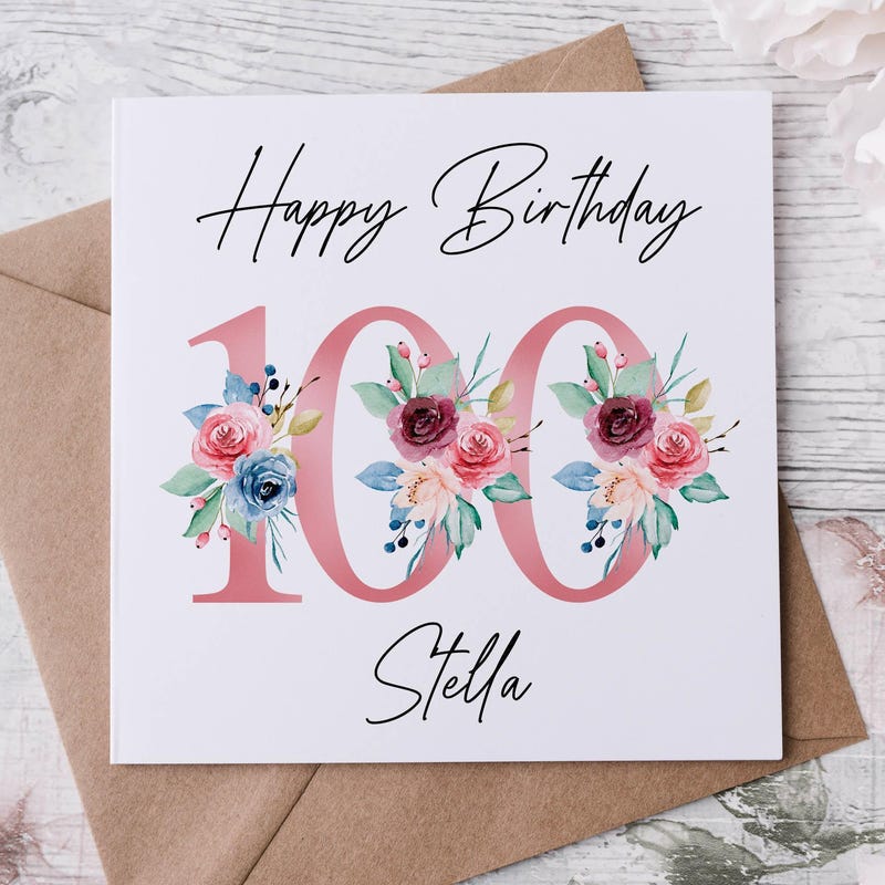 100th Birthday Card - Etsy UK