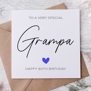 Tarjeta de cumpleaños personalizada para abuelo, abuelo especial, feliz cumpleaños, tarjeta para él, 50, 60, 70, 80, 90 años
