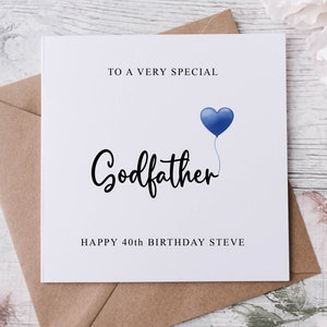 Carte d'anniversaire personnalisée parrain, parent spécial, joyeux anniversaire, carte d'âge pour ses 30, 40, 50, 60, 70, 80 ans, tout âge