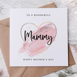 Moederdagkaart - Mammy roze hart ontwerp - kaart voor haar, moeder, moeder, moeder, moeder, moeder, moeder