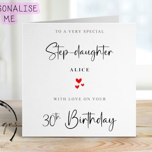 Carte d'anniversaire personnalisée belle-fille de tous âges et prénoms - Carte coeur pour elle/lui, 16e 18e 18e 21e 30e 40e 40e 50e 60e 70e 80e