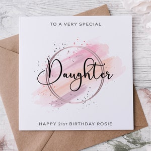 Carte d'anniversaire fille personnalisée, membre de la famille spécial, joyeux anniversaire, carte d'âge pour lui 30, 40, 50, 60, 70, 80 ans, tout âge