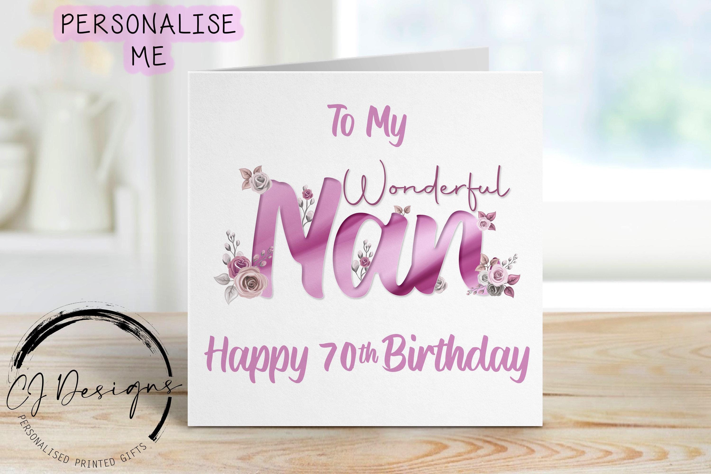 Personalised Nana Birthday Card, Purple Wondeful Nanna With