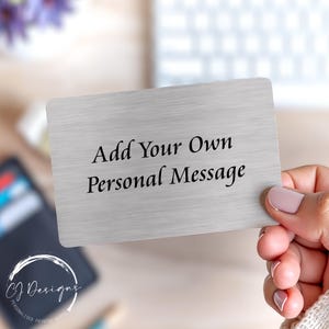 Portafoglio in metallo con messaggio personalizzato, regalo personalizzato con il tuo testo, ricordo sentimentale per lui e per lei, regalo di anniversario per marito e moglie