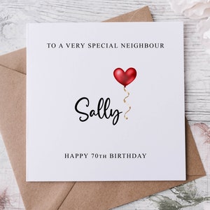Biglietto di auguri di compleanno personalizzato per vicino di casa, parente speciale, buon compleanno, biglietto di auguri per lei/lui 30°, 40°, 50°, 60°, 70°, 80°,