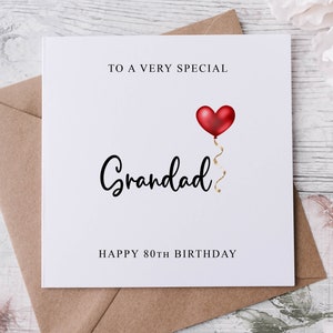 Carte d'anniversaire personnalisée grand-père, spécial grand-père, joyeux anniversaire, carte d'âge pour lui, 50e, 60e, 70e, 80e, 90e moyenne ou grande