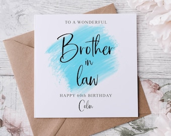 Tarjeta de cumpleaños personalizada para cuñado, familiar especial, feliz cumpleaños, tarjeta para él (30, 40, 50, 60, 70, 80 años, cualquier edad)