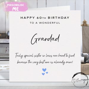 Tarjeta de cumpleaños personalizada para abuelo, verdaderamente especial: corazones azules. CUALQUIER TEXTO/EDAD: 45, 50, 60, 65, 70, 75, 80, 85, 90, 100