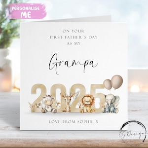 Thème animal neutre personnalisé pour la première fête des pères comme mon grand-père avec le nom