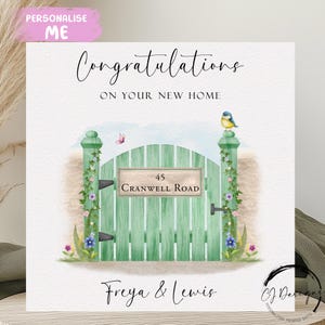 Cartão personalizado para nova casa - Green Gate Parabéns Cartão de felicitações para nova casa para novos proprietários