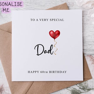 Carte d'anniversaire personnalisée pour papa, membre de la famille spécial, joyeux anniversaire, carte d'âge pour lui 30, 40, 50, 60, 70, 80 ans, tout âge