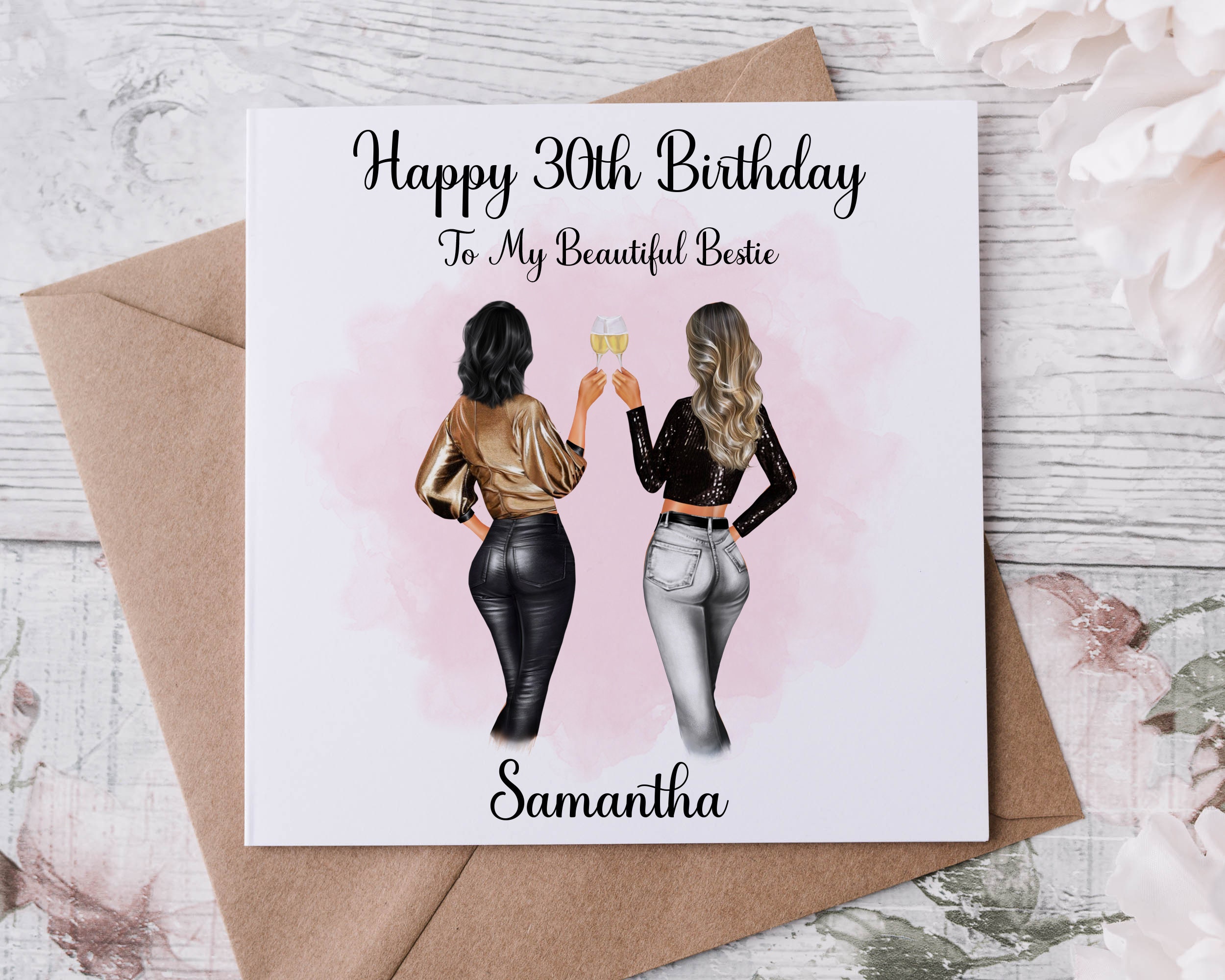 Personalised Bestie 30th Birthday Card You Choose Hair Style - Etsy Australia Personalised Bestie 30th Birthday Card You Choose Hair Style - Etsy Australia