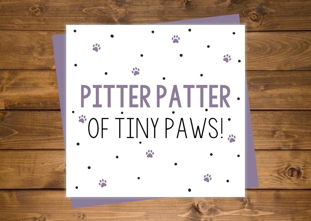 Pitter Patter of Tiny Paws New Dog New Pet Dog Card Etsy UK
