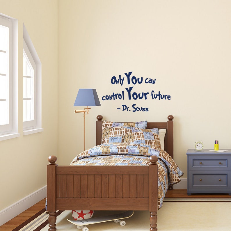 Dr Seuss Wall Decal Quote Vinyl Sticker Decals Quotes Oh The Places Youll Go Wall Decal Quote Wall Decor Nursery Bedroom Baby Room