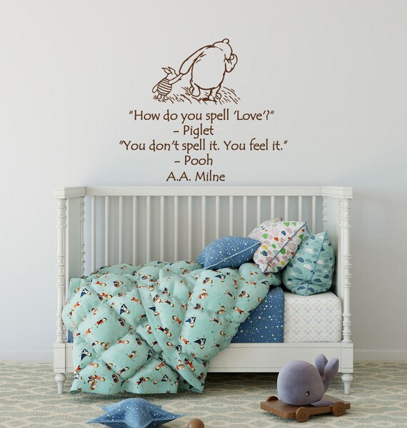 Winnie The Pooh Und Ferkel Wandtattoo Zitat Wie Schreibt Man Etsy