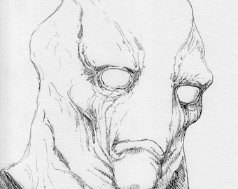 Pencil Original: The alien is very disappointed in you.