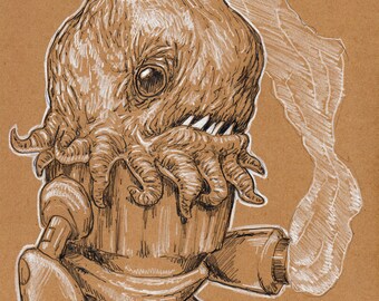 Pencil Original: Combat Cephalopod