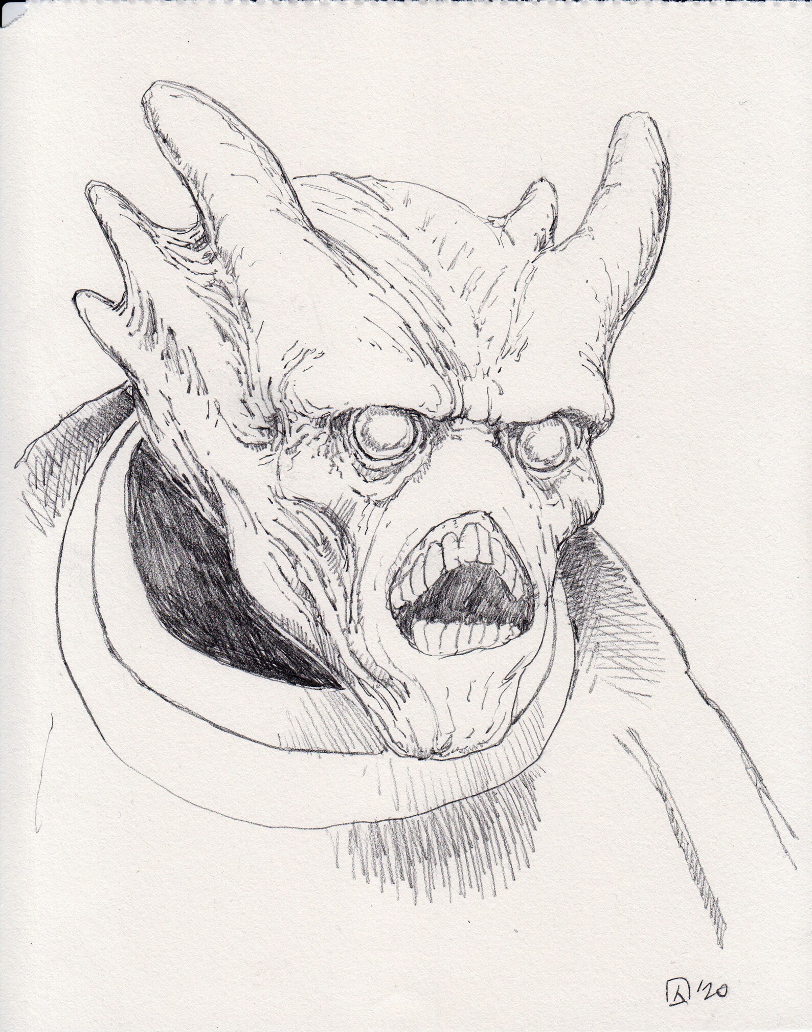 Unfriendly Alien Pencil Original: Unfriendly Alien - Etsy