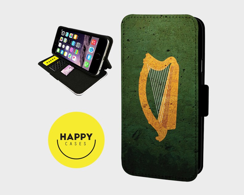 Irish Harp Ireland Flip Faux Leather Case for Iphone & Etsy