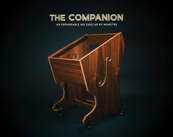 Recording studio audio rack / SIDECAR - The "Companion" 16U DESK - workstation - cabinet - custom wood - studio furniture 10u 12u 14u 8u