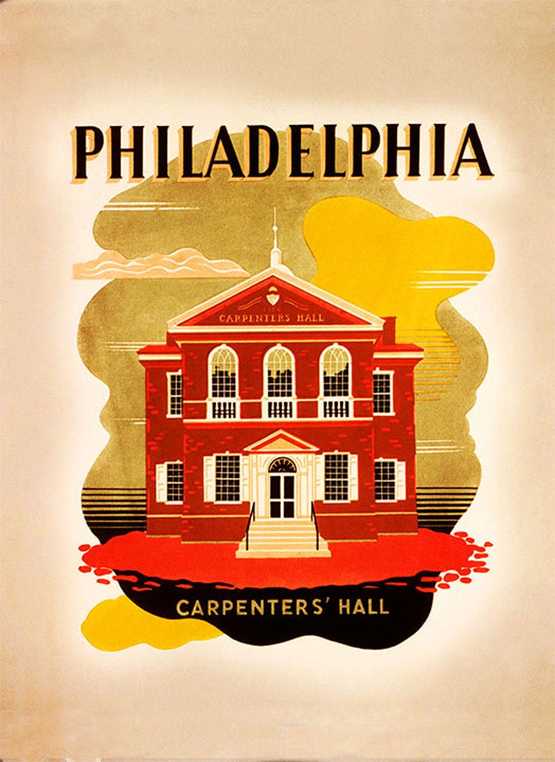 handmade historical Philly nightlight vintage home lighting table lamp living room tourism Philadelphia Carpenters hall