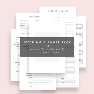 Wedding Planner Kit Printable Instant Download, Modern Organizer Pages ...