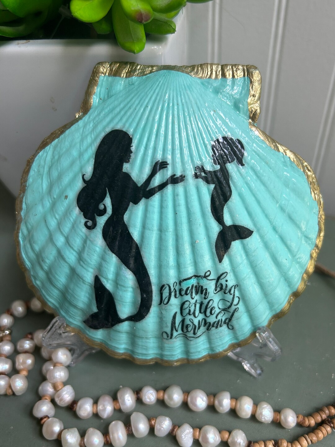 Large Decoupage Scallop Shell Gift Display With Optional Etsy