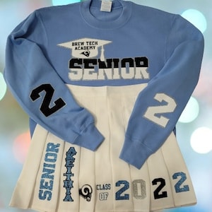 Seniors Sweatshirt and Skirt sold separately add each item to make a complete set