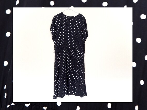 black and white polka dot tea dress