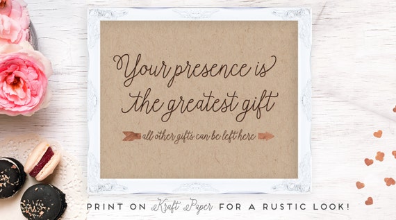 Items similar to Your Presence is the Greatest Gift, Wedding Favors