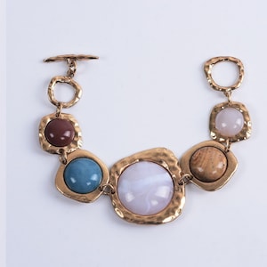 Rustic Chunky Earth Tone Bohemian Summer Bracelet Costume Jewelry
