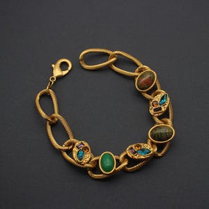 Rustic Chunky Earth Tone Bohemian Summer Bracelet Costume Jewelry